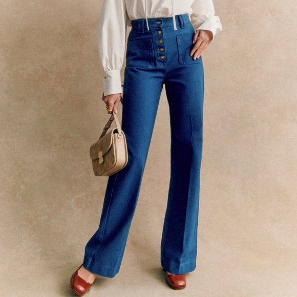 Sezane Chuck Trousers - Navy, Size 4 - Picture 1 of 10